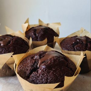 Muffins au chocolat et ganache chocolat