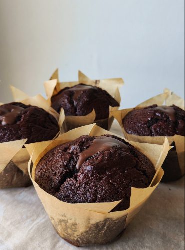 Muffins au chocolat et ganache chocolat